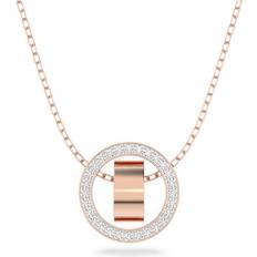 Swarovski Hollow Pendant Necklace - Rose Gold/Transparent