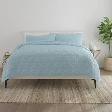 Linen Quilts Home Collection Damask Quilts Blue, Grey (233.68x228.6cm)