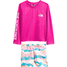 Organic/Recycled Materials UV Sets The North Face Toddler Long Sleeve Sun Set - Lilac Sachet Pink Mountain Camo Print (NF0A53CT)