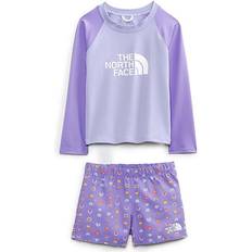 Organic/Recycled Materials UV Sets The North Face Toddler Long Sleeve Sun Set - Pop Purple Rainbows End Print