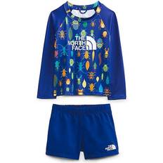 Organic/Recycled Materials UV Sets The North Face Toddler Long Sleeve Sun Set - Bolt Blue Critter Crawl Print