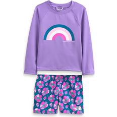 Organic/Recycled Materials UV Sets The North Face Toddler Long Sleeve Sun Set - Banff Blue Mountain Floral Print (NF0A53CT)