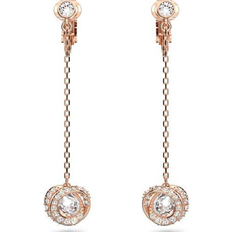 Swarovski Generation Clip Earrings - Rose Gold/Transparent