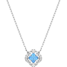 Swarovski Sparkling Dance Necklace - Silver/Blue/Transparent