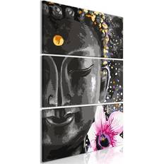 Inredningsdetaljer Arkiio Buddha and Flower (3 Parts) Vertical 60x90 Tavla