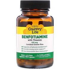 Benfotiamine Country Life Benfotiamine with Thiamin 150mg, 60 Vegan Capsules