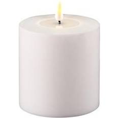 Deluxe Homeart Udendørs Bloklys 10x10 cm. Hvid LED Candle