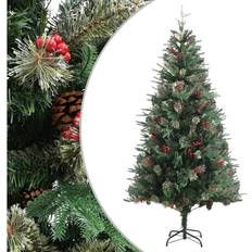 vidaXL med grankogler 225 cm PVC & PE grøn Juletræ 90cm
