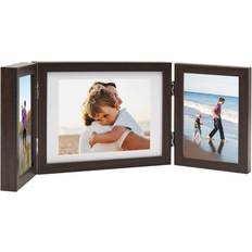 VidaXL Wanddekoration vidaXL Trifold Photo Frame Collage Dark Brown 22x15 cm 2x Bilderrahmen