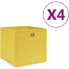 Amarillo Cajas y Cestas vidaXL Cajas almacenaje 4 uds tela no tejida amarillo 28x28x28 cm Caja de almacenamiento