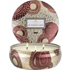 Voluspa 3-wick in Decorative Tin Gilt Pomander & Hinoki 40tim Duftlys