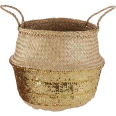 Baskets Premier Housewares Gold Sequin Medium Seagrass Basket