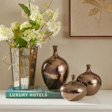 Vases Madison Park Signature Ansen Metallic Decorative 3-piece Set, Brown One Size Vase