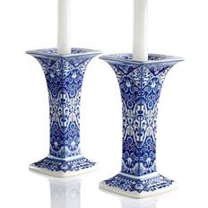 Spode Blue Room Judaica Sabbath Candleholder White/Blue