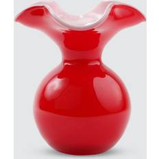 Vietri Hibiscus Glass Red Small Fluted Vase