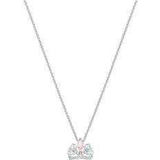 Swarovski Bee A Queen Necklace - Silver/Pink/Transparent