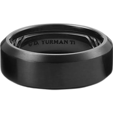 Gray - Men Rings David Yurman Beveled Band Ring - Black