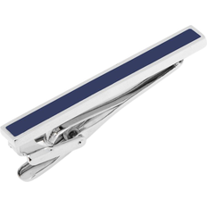 Tie Clips Ox and Bull Inlaid Tie Clip - Silver/Navy