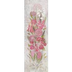 Marmont Hill Handmade A Floral Frenzy Soft Pink I Painting Print on Canvas Wall Decor 20x60"