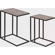 Black iron side table A&B Home Raj Nesting Table 2