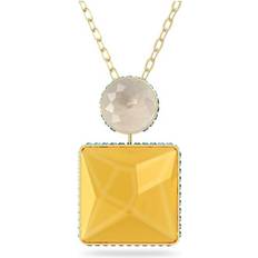 Swarovski Orbita Square Cut Necklace - Gold/Multicolour