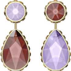 Röd Örhängen Swarovski Orbita Drop Earrings - Gold/Red/Purple