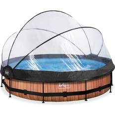 Exit pool with dome Exit Toys Round Wood Pool with Filter Pump and Dome Ø3.6x0.76m