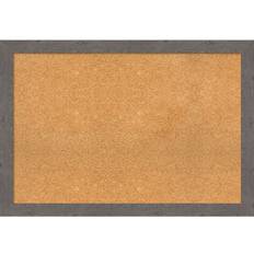 Notice Boards Amanti Art Rustic Plank Narrow Framed Cork Bulletin Memo Board Notice Board 39x27"