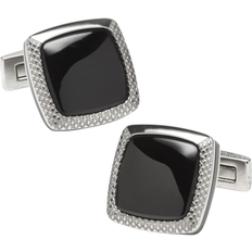 Ox and Bull Cushion Cufflinks - Silver/Black