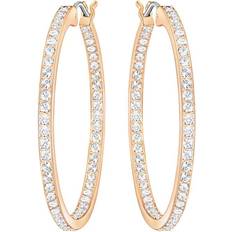 White gold hoop earrings Swarovski Sommerset Hoop Earrings - Rose Gold/Transparent