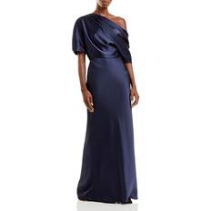 Amsale Draped Bodice Gown - Navy