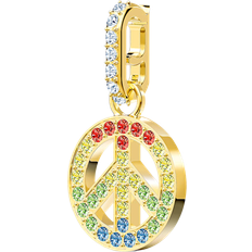 Swarovski Gold Plated Charms & Pendants Swarovski Remix Collection Peace Charm - Gold/Multicolour