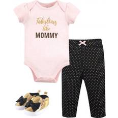 Little Treasures Baby Cotton Bodysuit Pant and Shoe Set - Fabulous