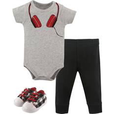 3-6M - Boys Other Sets Children's Clothing Little Treasures Bodysuit, Pant and Shoes, 3-Piece Set - Headphones (10171066)