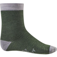 Kid's Merino Pattern Socks - Moss/Grey