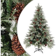 vidaXL med grankogler 150 cm PVC & PE grøn og hvid Juletræ 150cm