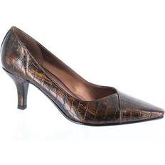 Extra wide width womens shoes Easy Street Chiffon - Bronze Patent Croco