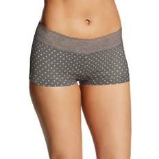 Maidenform Cotton Boyshort With Lace - Steel Grey Dot