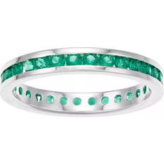 Traditions Jewelry Company Channel-Set May Birthstone Ring - Silver/Emerald