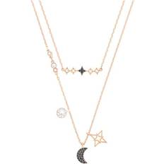 Swarovski Symbolic Moon and Star Necklace - Rose Gold/Multicolour