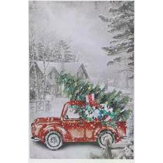 Posters LuxenHome Christmas Vintage Truck Poster 16x24"