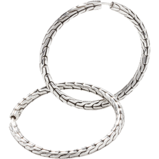 Ippolita Carved Chain Medium Hoop Earring - Silver