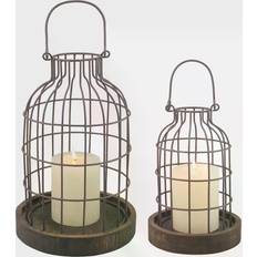 Stonebriar Collection Distressed Cloche Candle Holder 2pcs