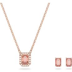 Grigio Collane Swarovski Millenia Octagon Cut Set - Rose Gold/Pink