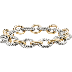 Gold Bracelets David Yurman Large Oval Link Bracelet - Silver/Gold