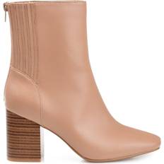 Faux Leather Ankle Boots Journee Collection Maize - Nude