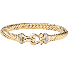 David Yurman Buckle Bracelet - Gold/Ruby/Diamonds