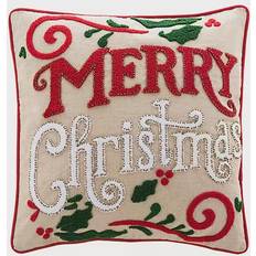 Safavieh Merry Christmas Complete Decoration Pillows Red, Beige (45.72x45.72cm)