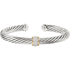 David Yurman Cable Classics Bracelet - Silver/Gold/Diamonds