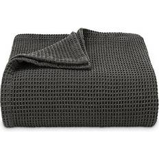 Vera Wang Waffleweave Blankets Black (228.6x)
